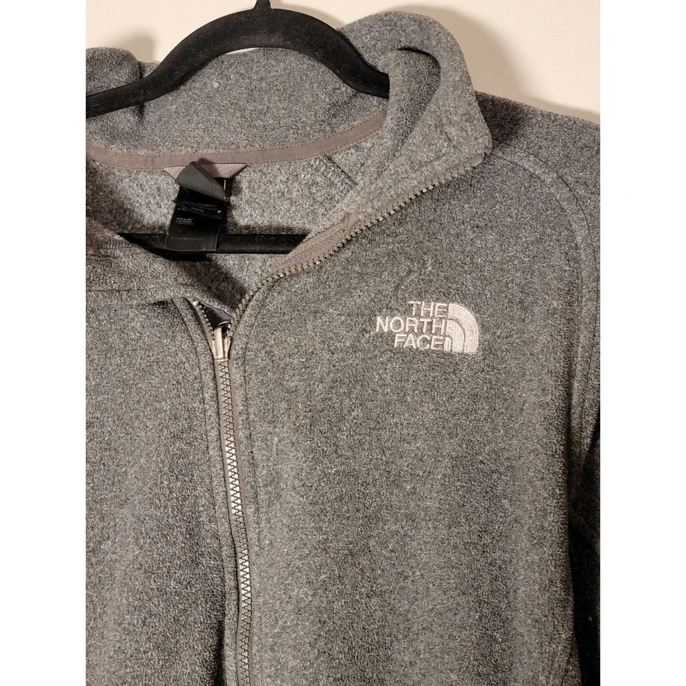 The North Face Fleece Jacket Mens Medium Gray Full‎ Zip Warm Lightweight Outdoor